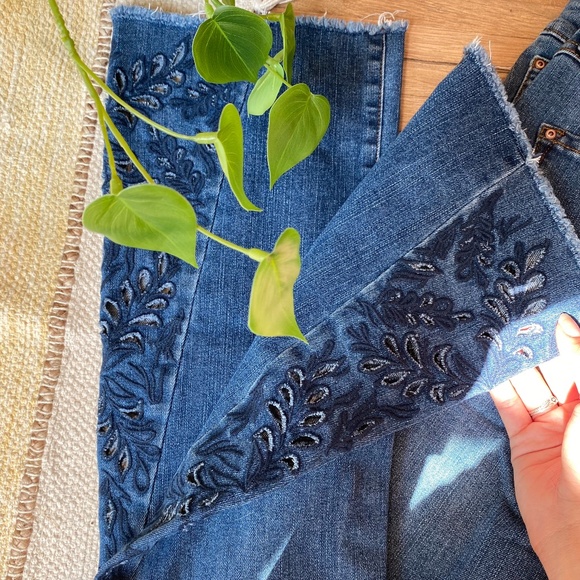 Inc boot leg jeans | Embroidered Jeans | wide leg jeans - Picture 3 of 7